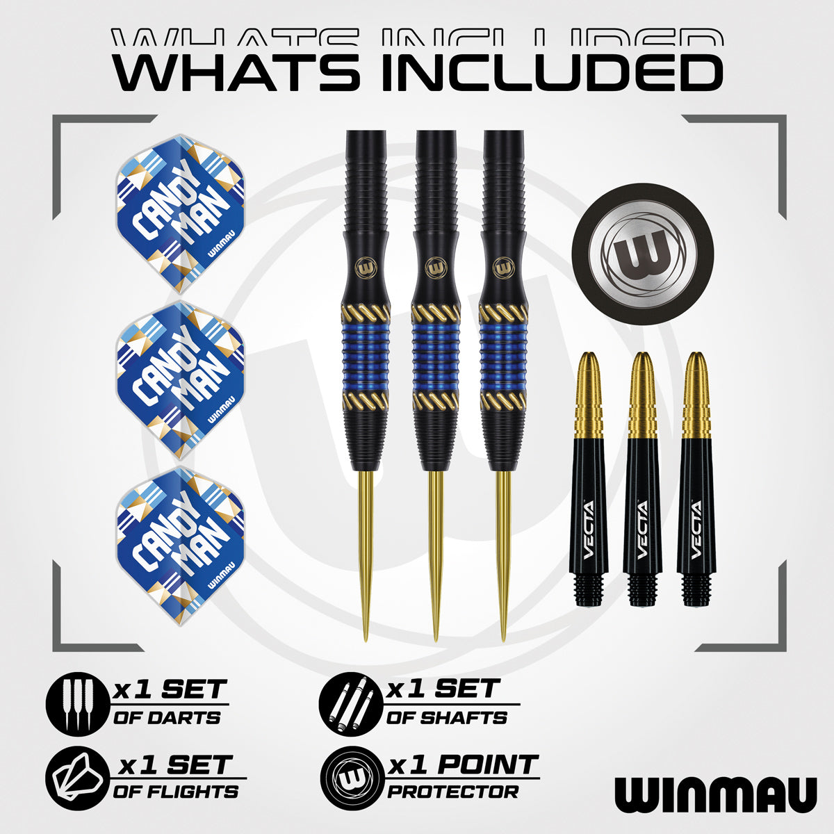 Winmau Rashad Sweeting 90% Tungsten Steel Tip Darts