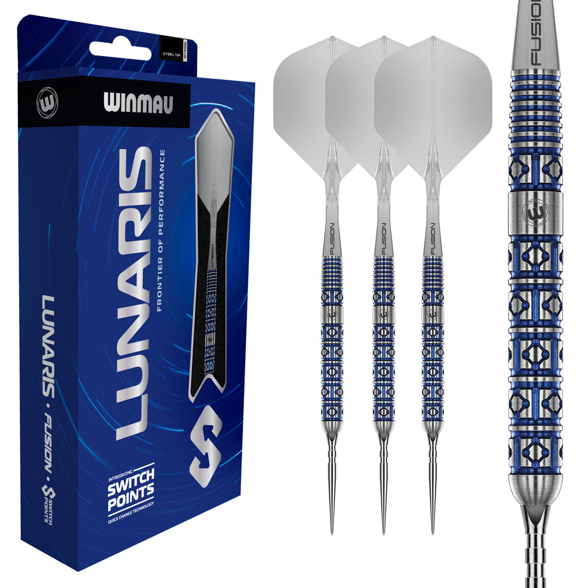 Winmau Lunaris Parallel 90% Tungsten Switch Point Steel Tip Darts