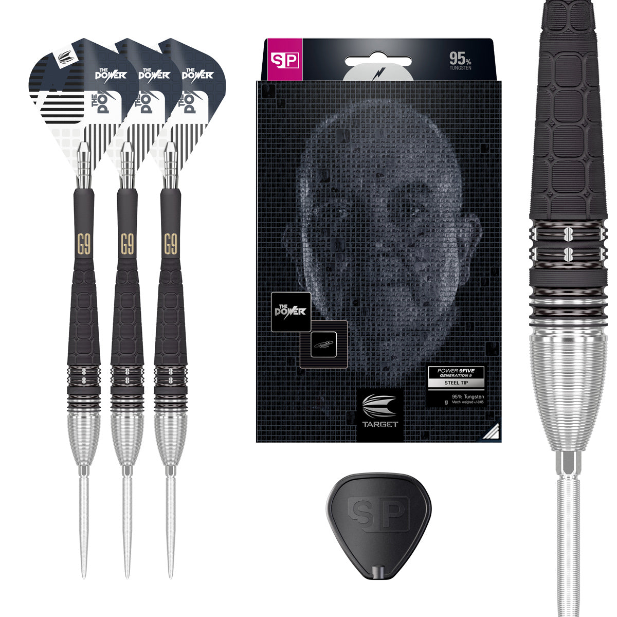 Phil Taylor Power Gen 9 95% Tungsten Swiss Point Steel Tip Darts by Target