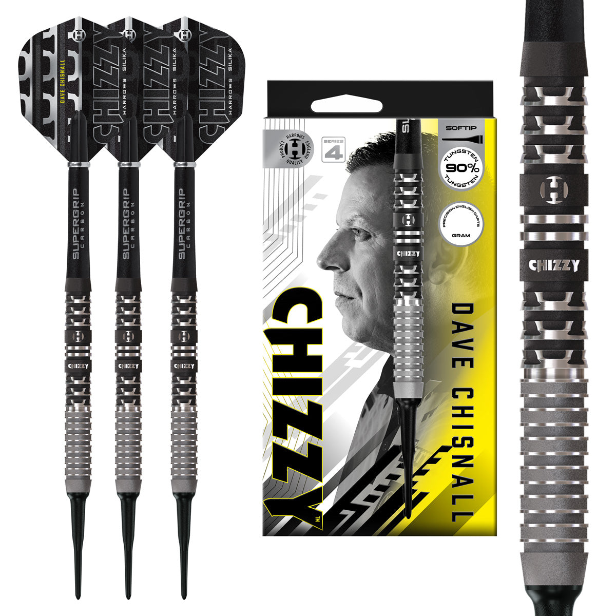 Harrows Dave Chisnall Chizzy Series 4 90% Tungsten Soft Tip Darts