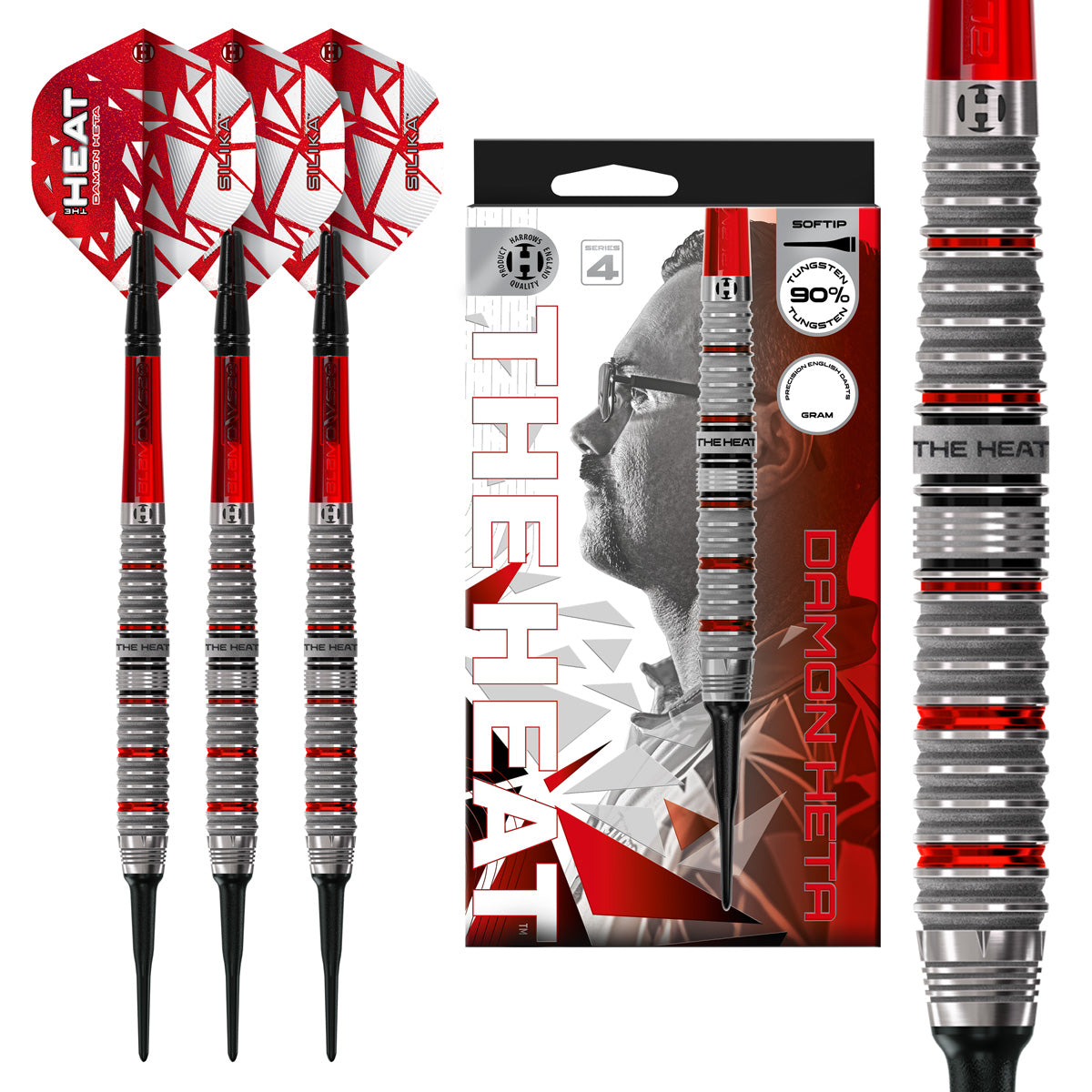 Harrows Damon Heta Series 4 90% Tungsten Soft Tip Darts