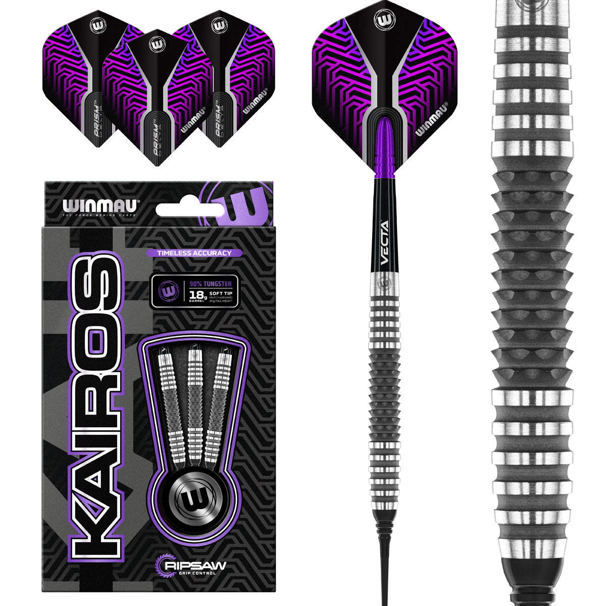 Kairos 90% Tungsten Soft Tip Darts by Winmau