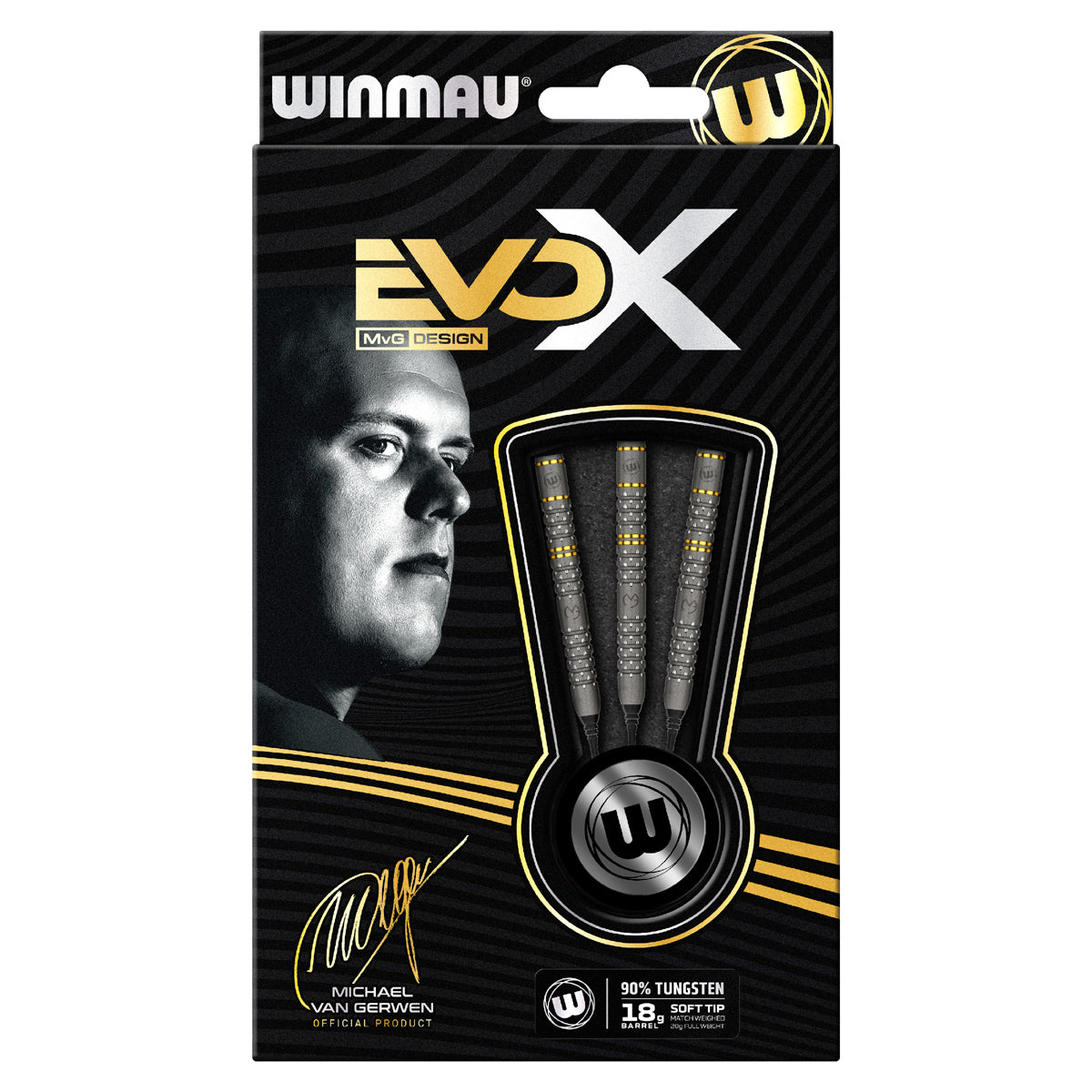 Michael van Gerwen MvG Evo X 90% Tungsten Soft Tip Darts by Winmau