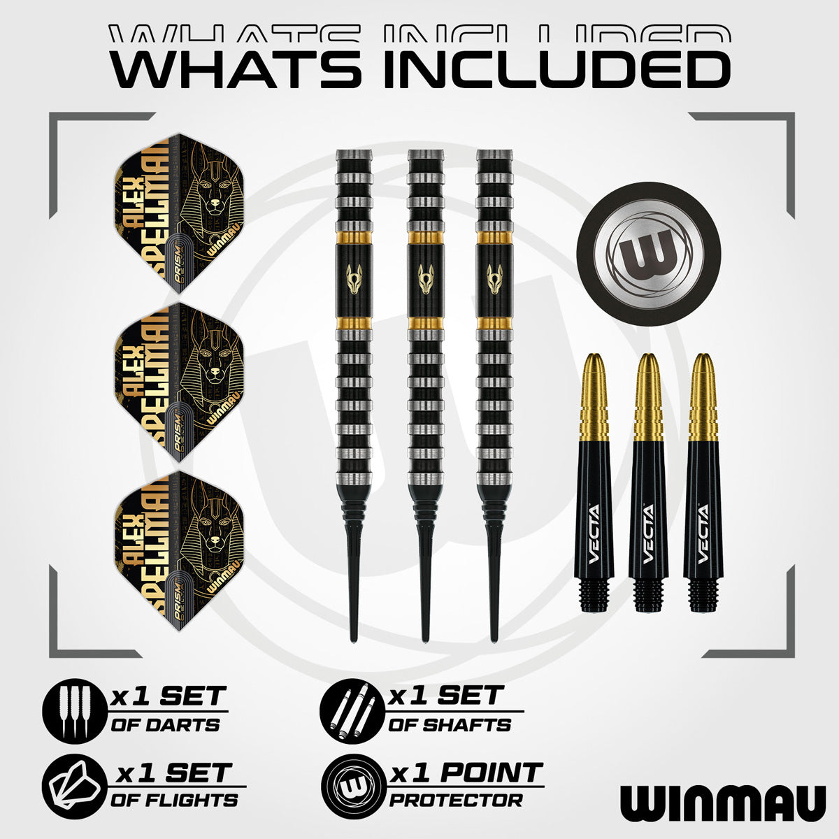 Winmau Alex Spellman 90% Tungsten Soft Tip Darts
