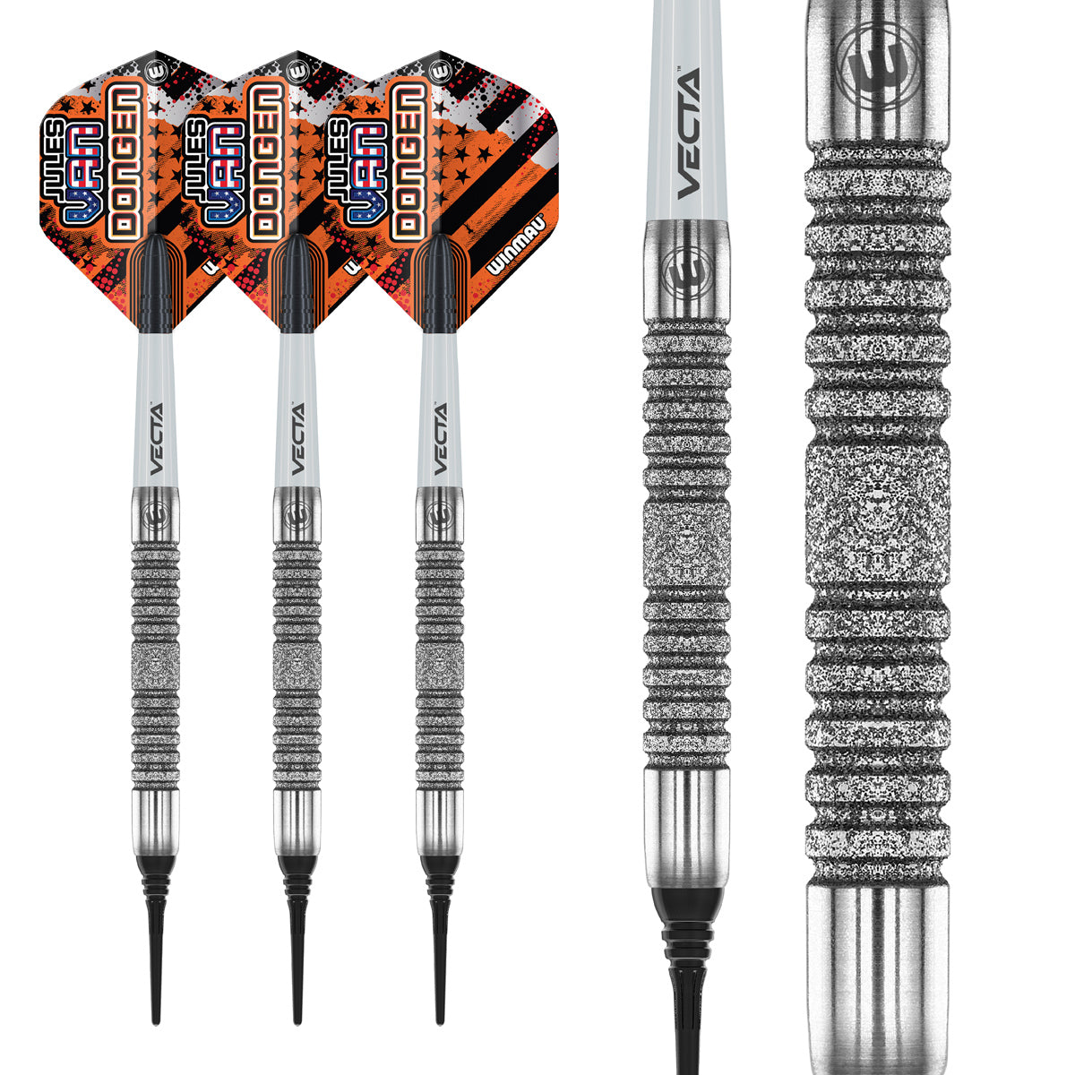 Jules van Dongen 90% Tungsten Soft Tip Darts by Winmau