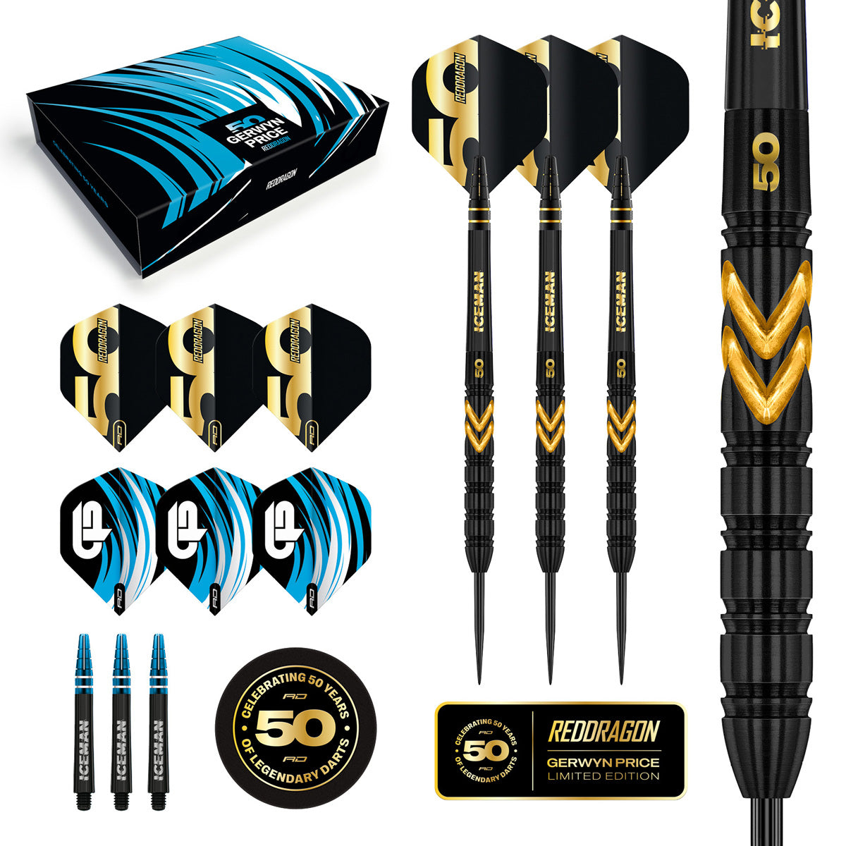 Red Dragon Gerwyn Price 50 Years Limited Edition 90% Tungsten Steel Tip Darts