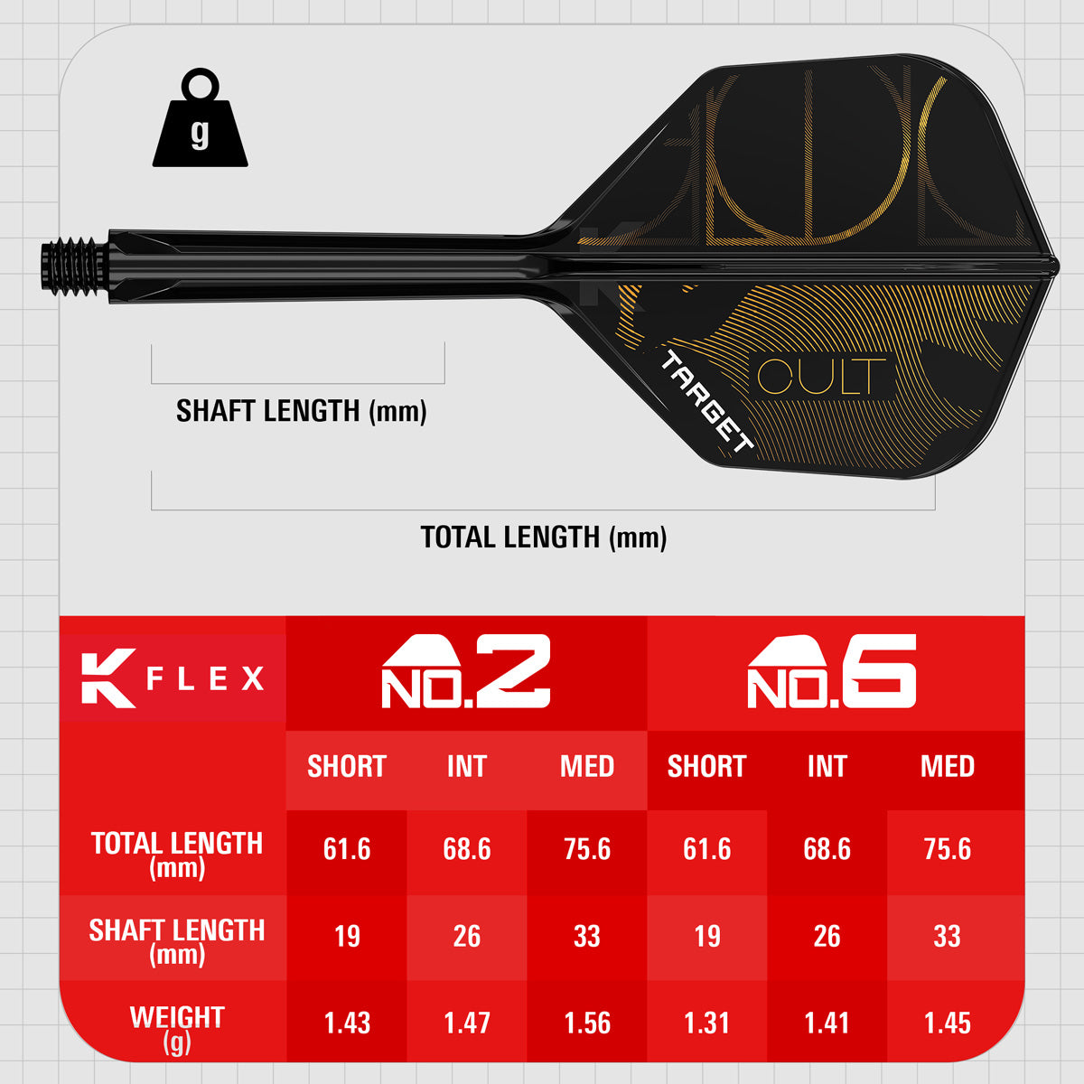 Target K-Flex Cult No6 One Piece Dart Flights