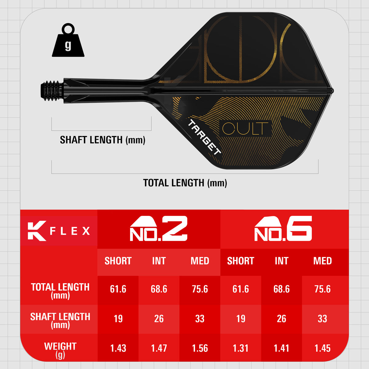 Target K-Flex Cult No2 One Piece Dart Flights