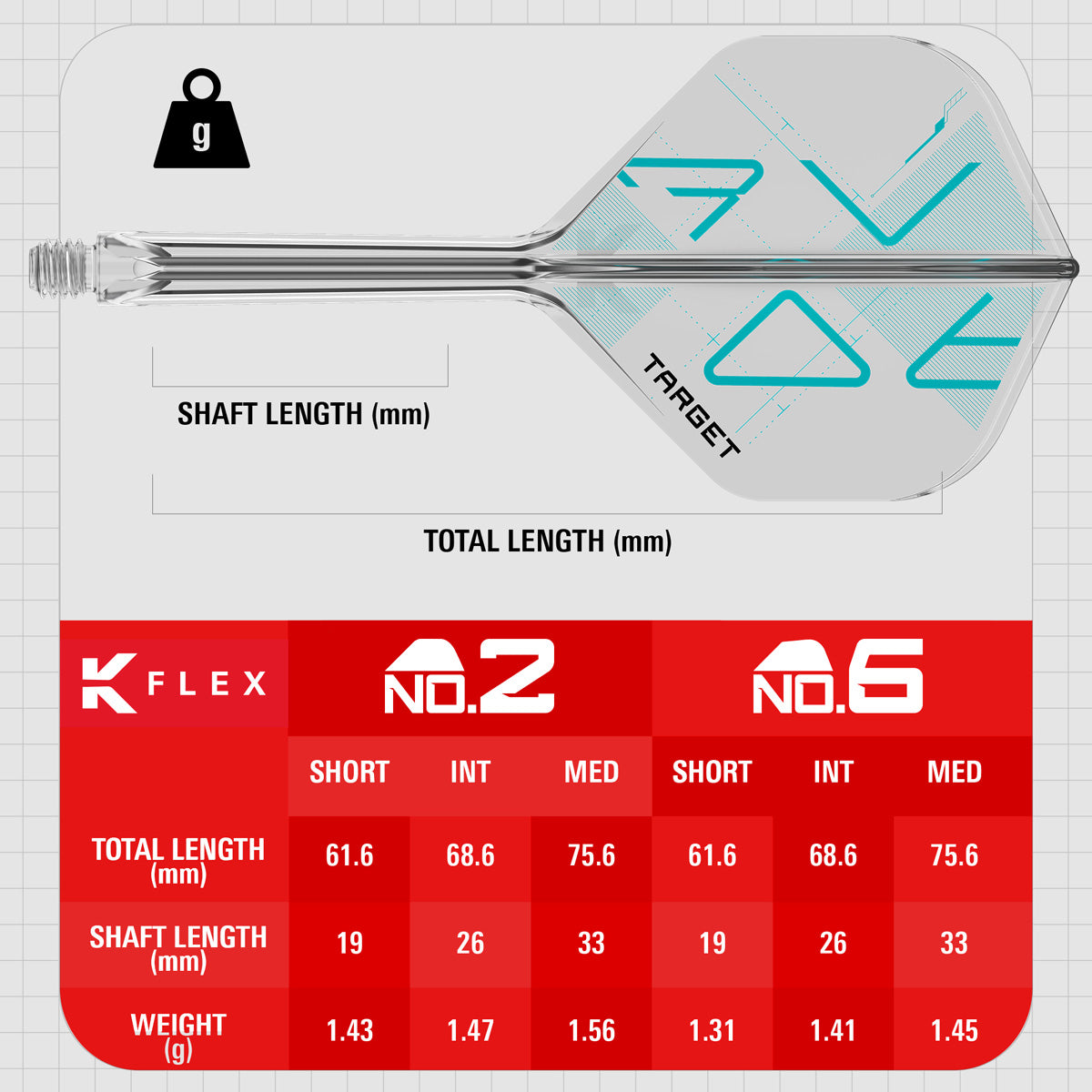 Target K-Flex Rove No2 One Piece Dart Flights