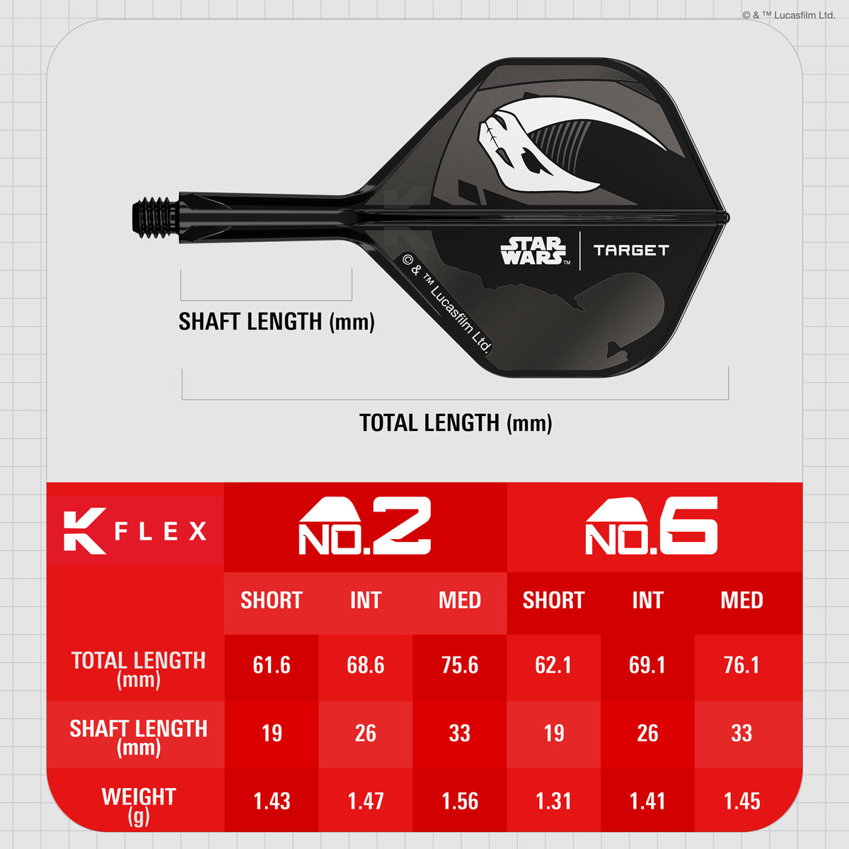 STAR WARS™ | TARGET Mandalorian K-Flex No2 Integrated Flights and Shafts Multipack