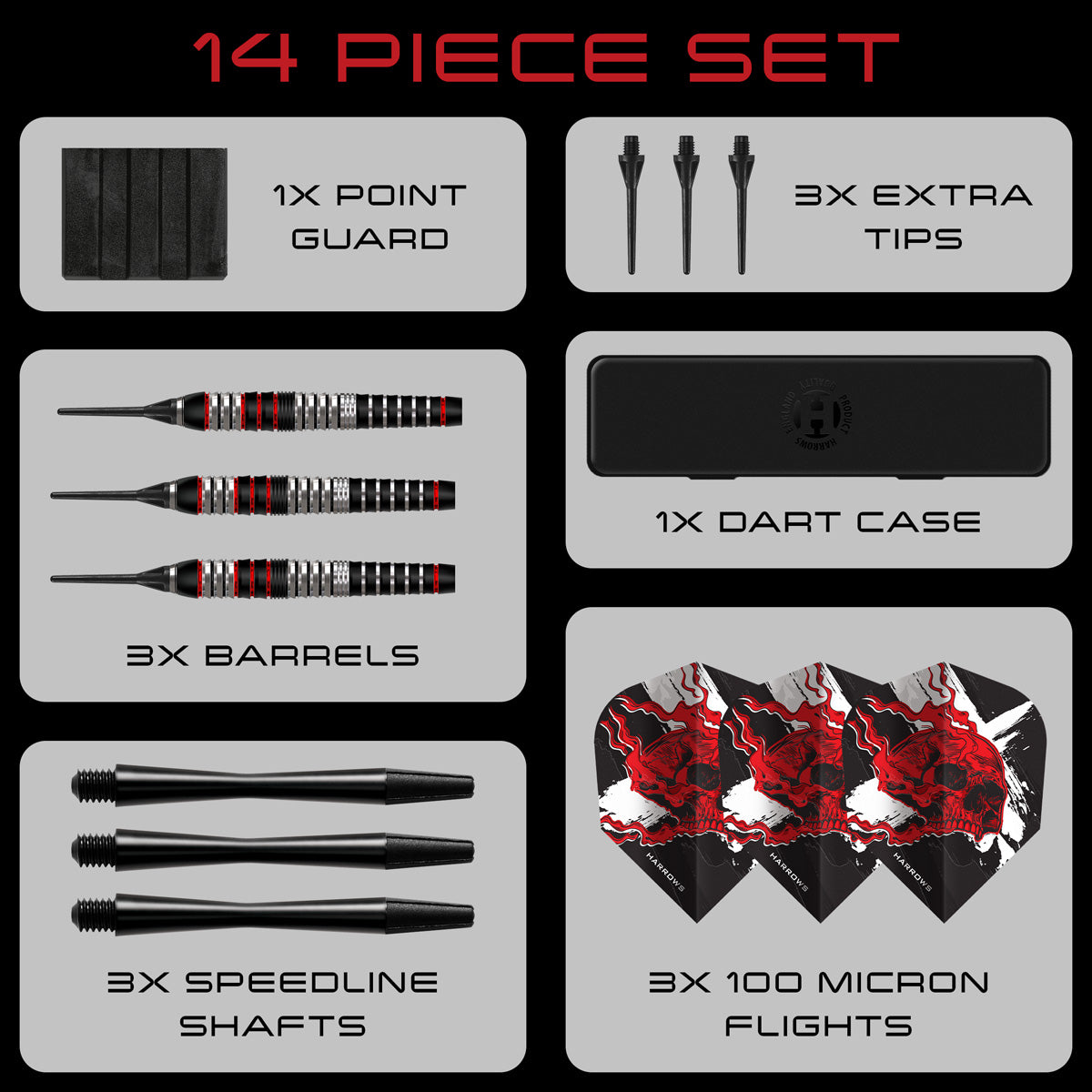 Harrows Heavy Metal Stainless Steel Soft Tip Darts