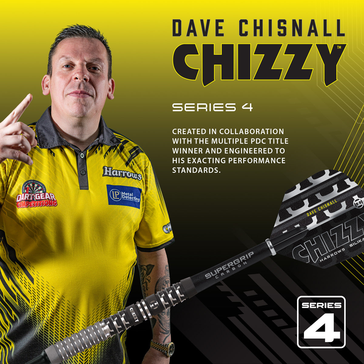 Harrows Dave Chisnall Chizzy Series 4 90% Tungsten Soft Tip Darts