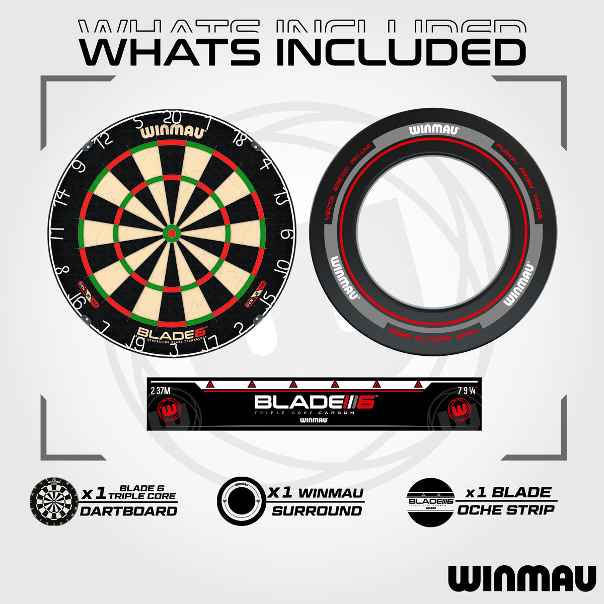 Winmau Blade 6 Dartboard & Surround Bundle