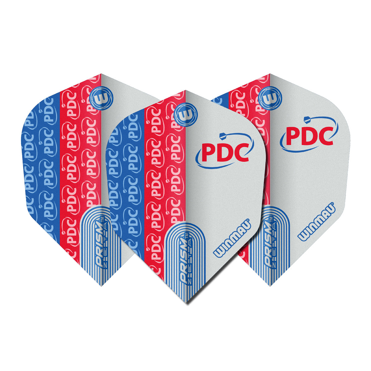 Prism Zeta PDC Red, Blue & White No6 Dart Flights by Winmau
