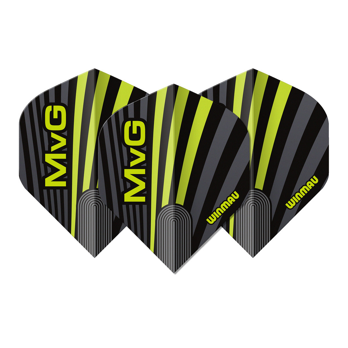 Winmau MvG Black Grey & Green No2 Dart Flights