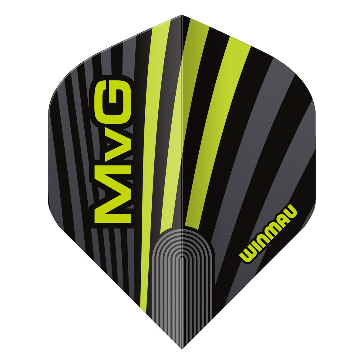 Winmau MvG Black Grey & Green No2 Dart Flights