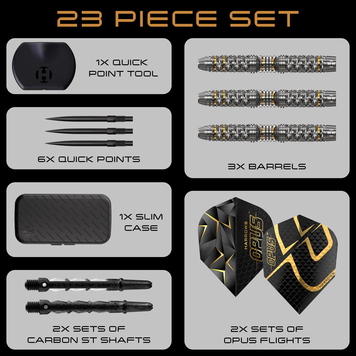 Harrows Opus 90% Tungsten QP Steel Tip Darts