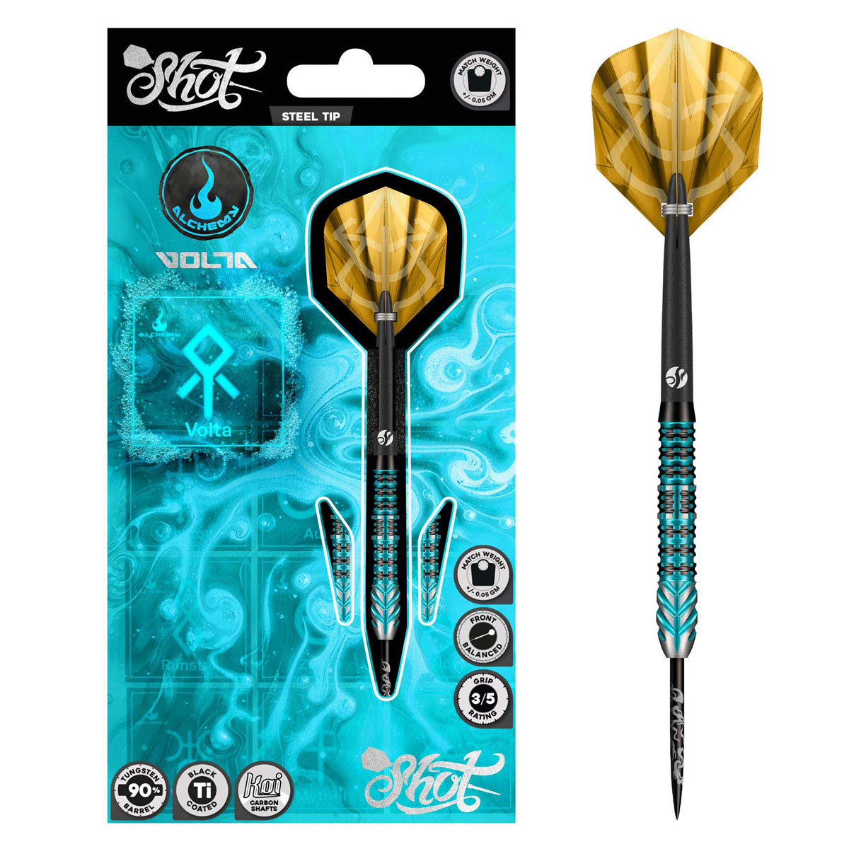 Shot Alchemy Volta 90% Tungsten Steel Tip Darts