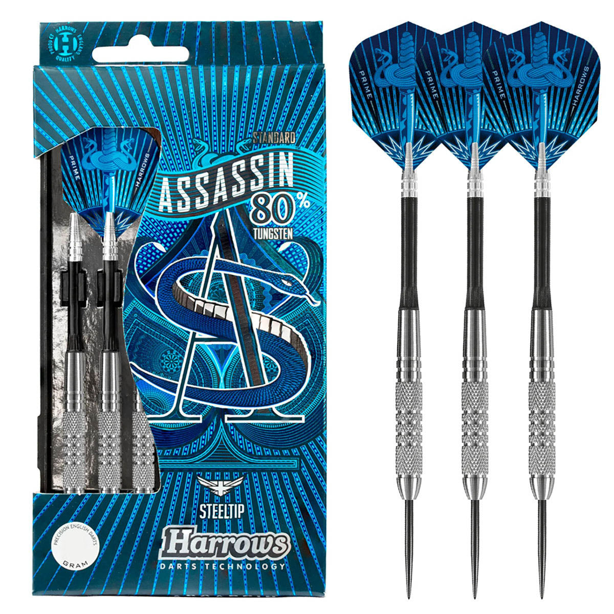 Harrows Assassin Knurled 80% Tungsten Steel Tip Darts
