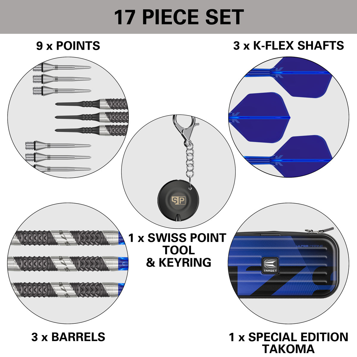 975 Ultra Marine 10 97.5% Tungsten Soft Tip Darts by Target