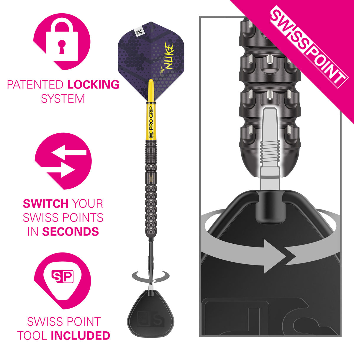 Luke Littler 90% Tungsten Swiss Point Steel Tip Darts by Target