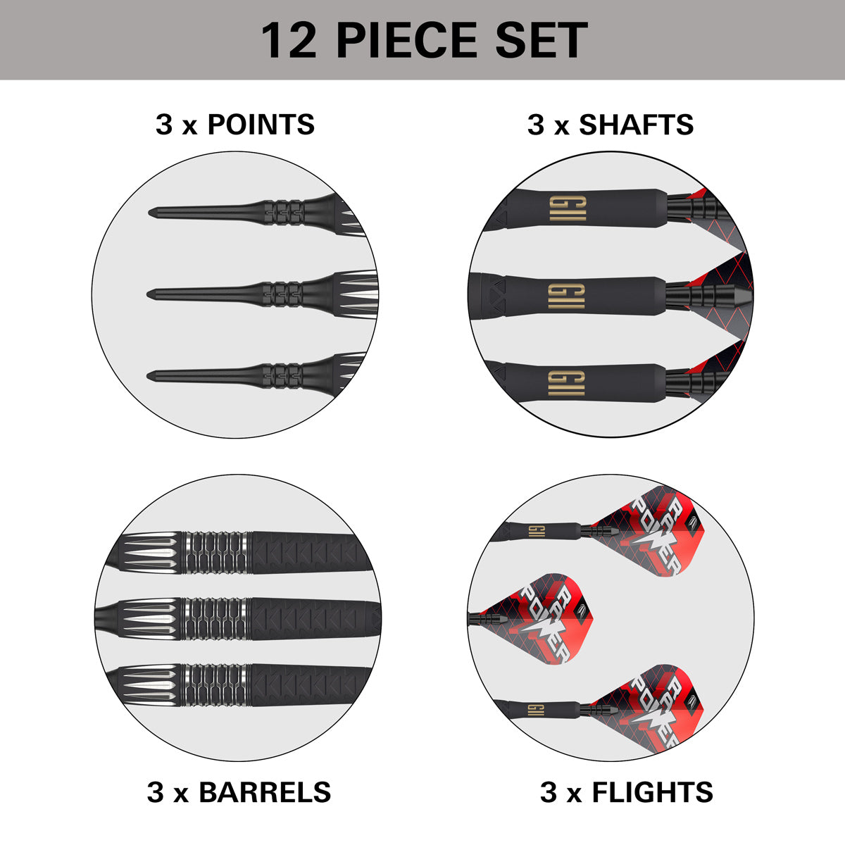 Phil Taylor Raw Power G11 95% Tungsten Soft Tip Darts by Target