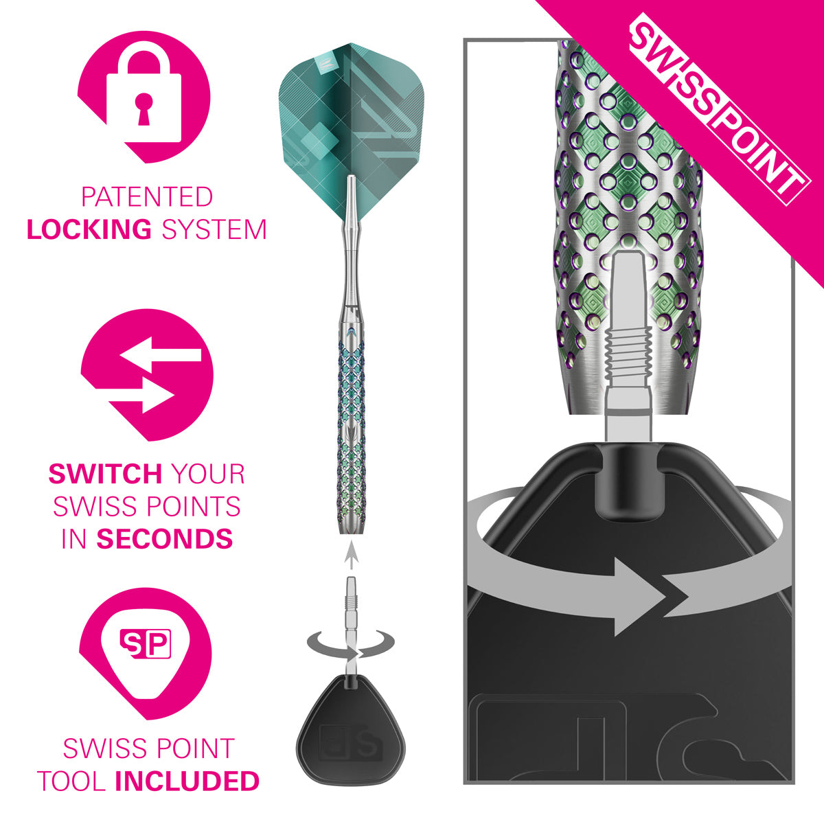 Rove 03 90% Tungsten SP Steel Tip Darts by Target