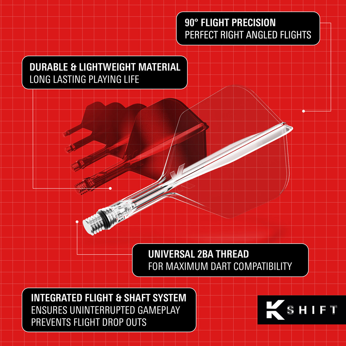 Target K-Shift Clear No6 Integrated Flights & Shafts