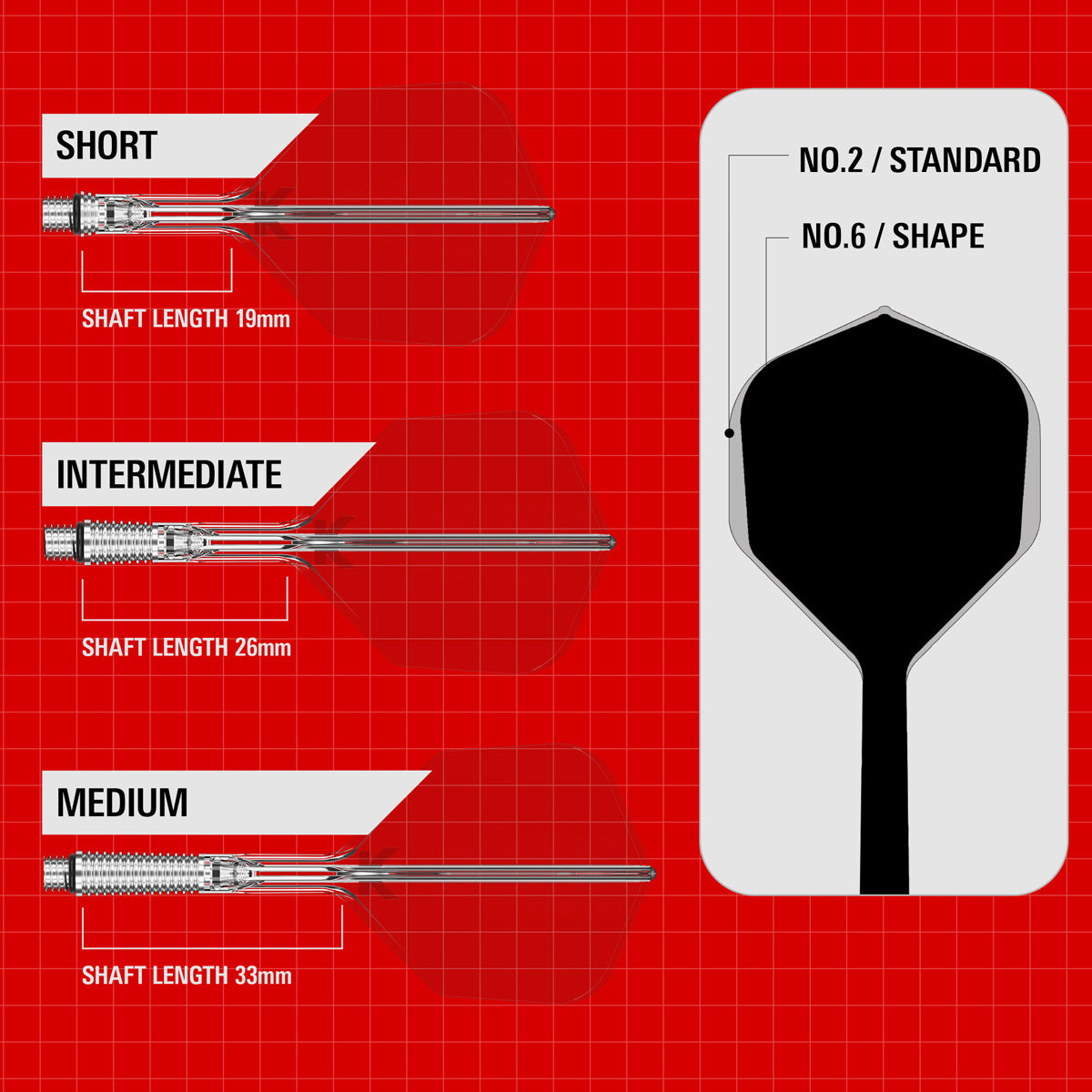 Target K-Shift Clear No6 Integrated Flights & Shafts