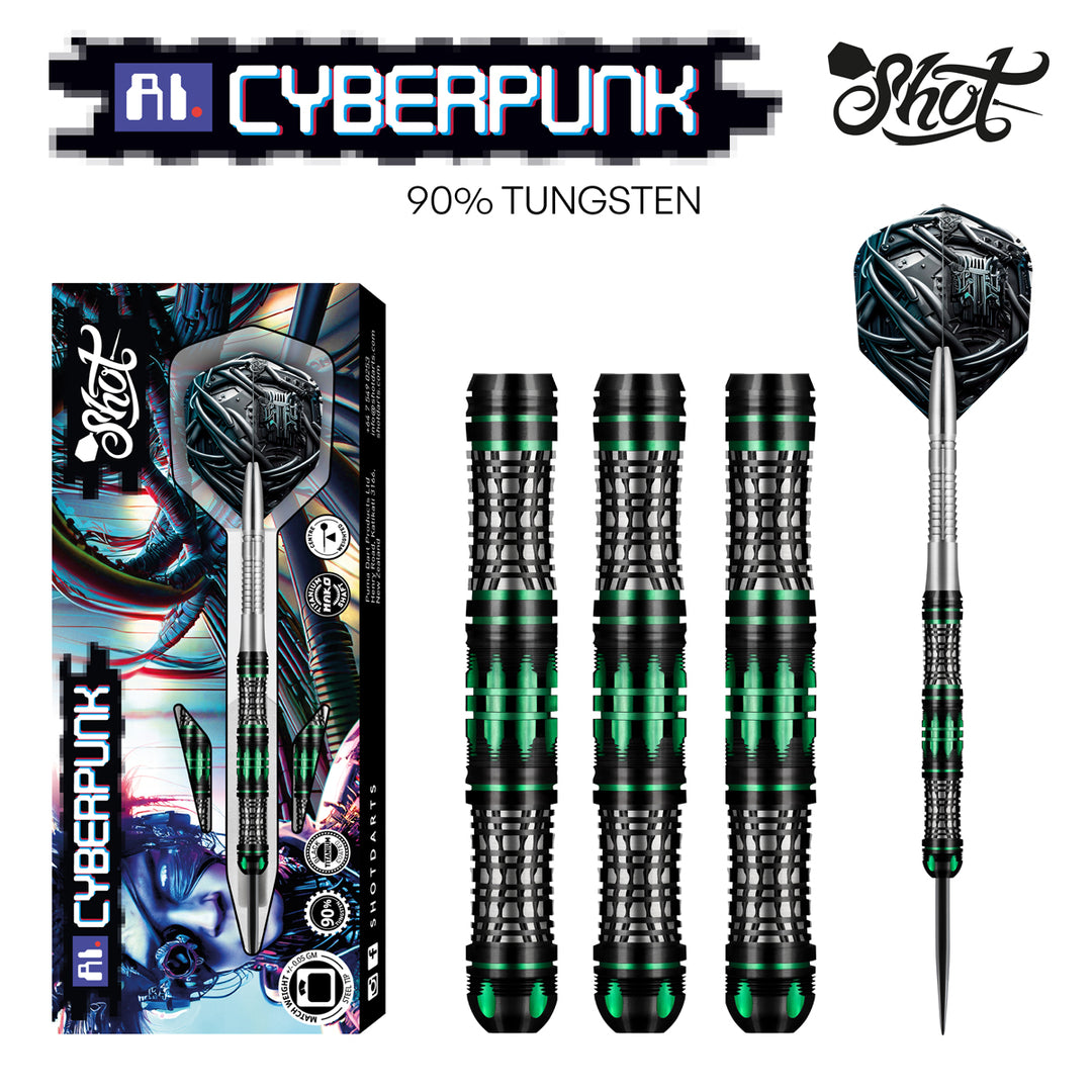 AI Cyberpunk 90% Tungsten Steel Tip Darts by Shot