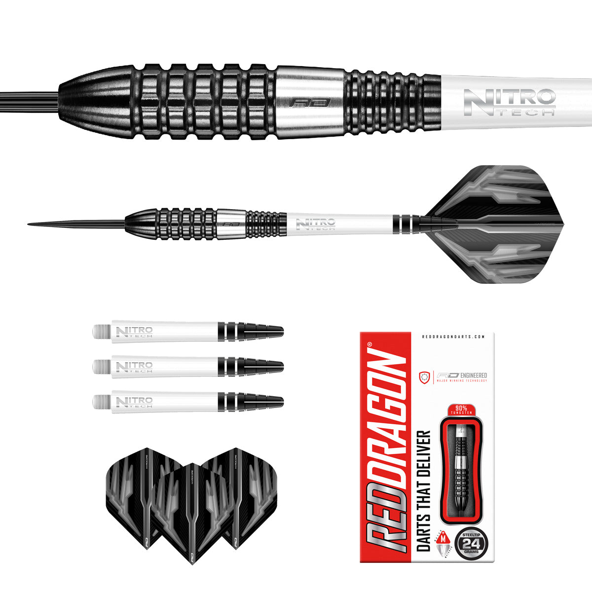 Carnage 4 90% Tungsten Steel Tip Darts by Red Dragon
