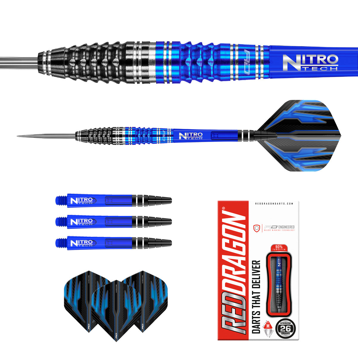 Delta 2 90% Tungsten Steel Tip Darts by Red Dragon