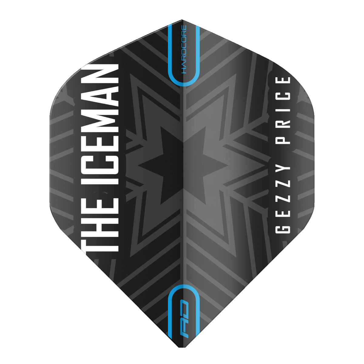 Hardcore Gerwyn Price Black & Grey Snowflake Logo Standard Dart Flights by Red Dragon