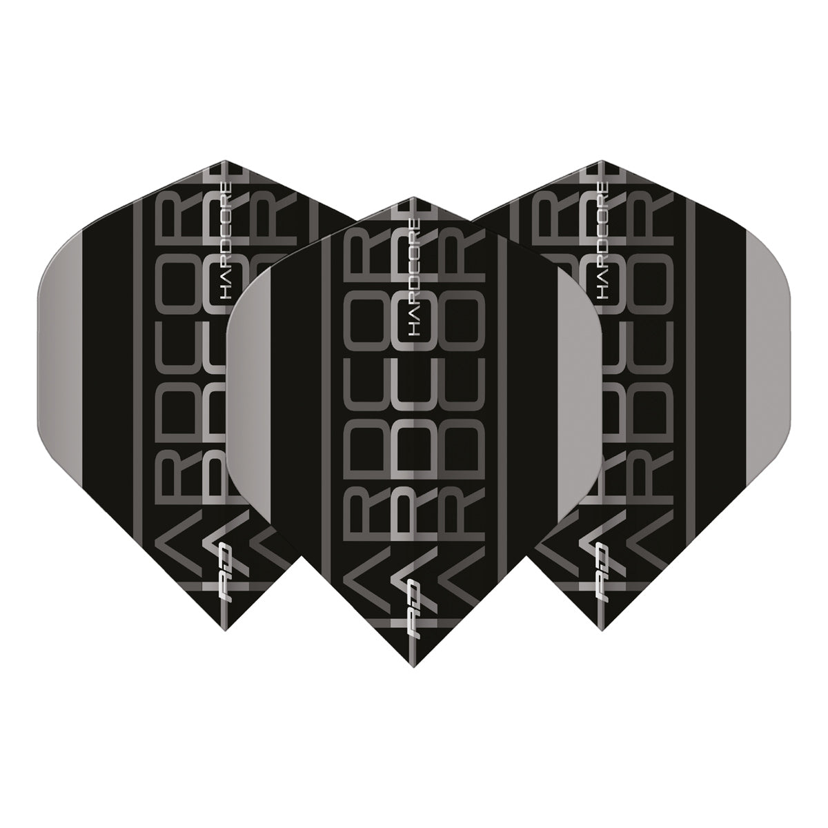 Hardcore XT Grey and Black Triple Standard Dart Flights by Red Dragon
