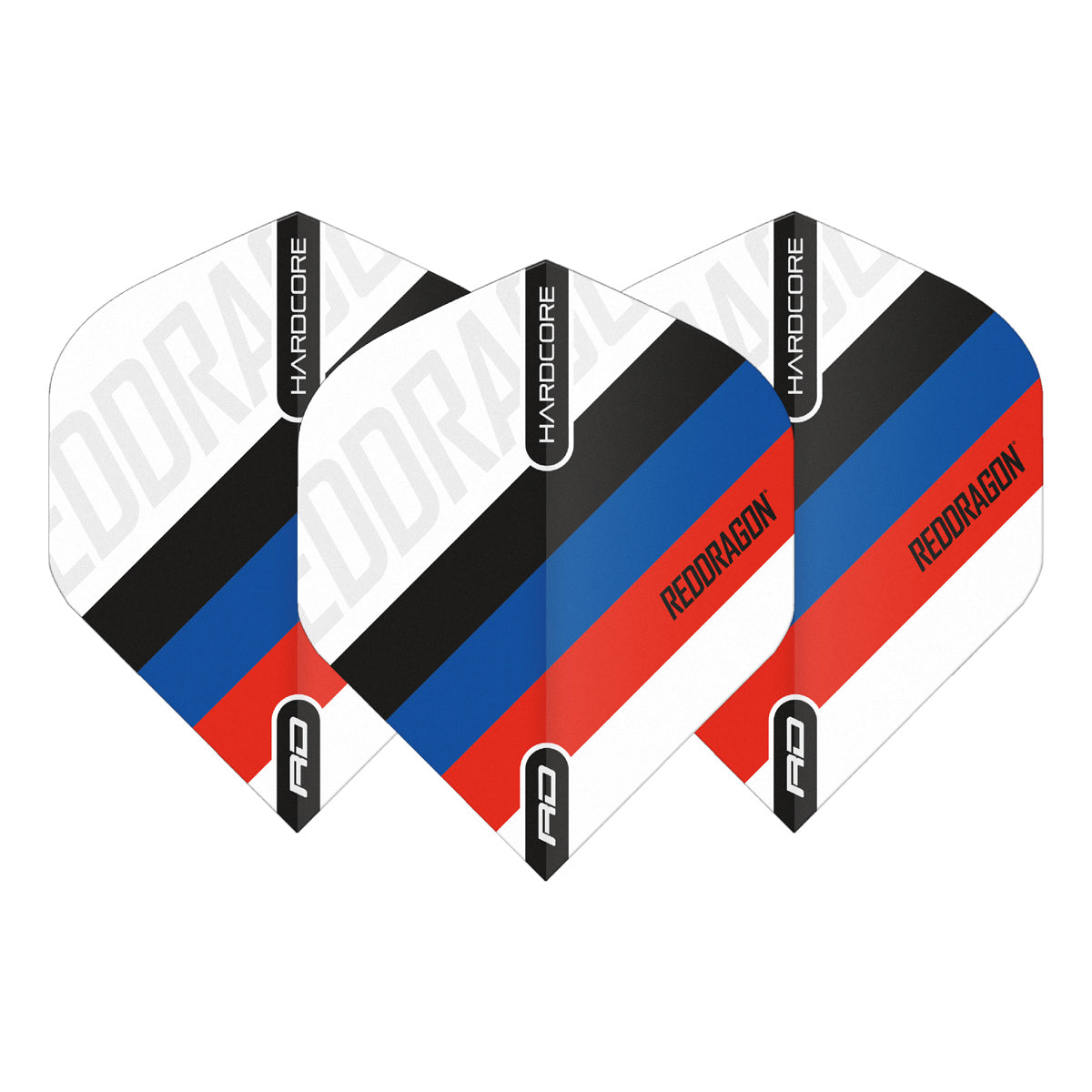 Hardcore XT Radical Red Dragon Tri Stripe Standard Dart Flights by Red Dragon