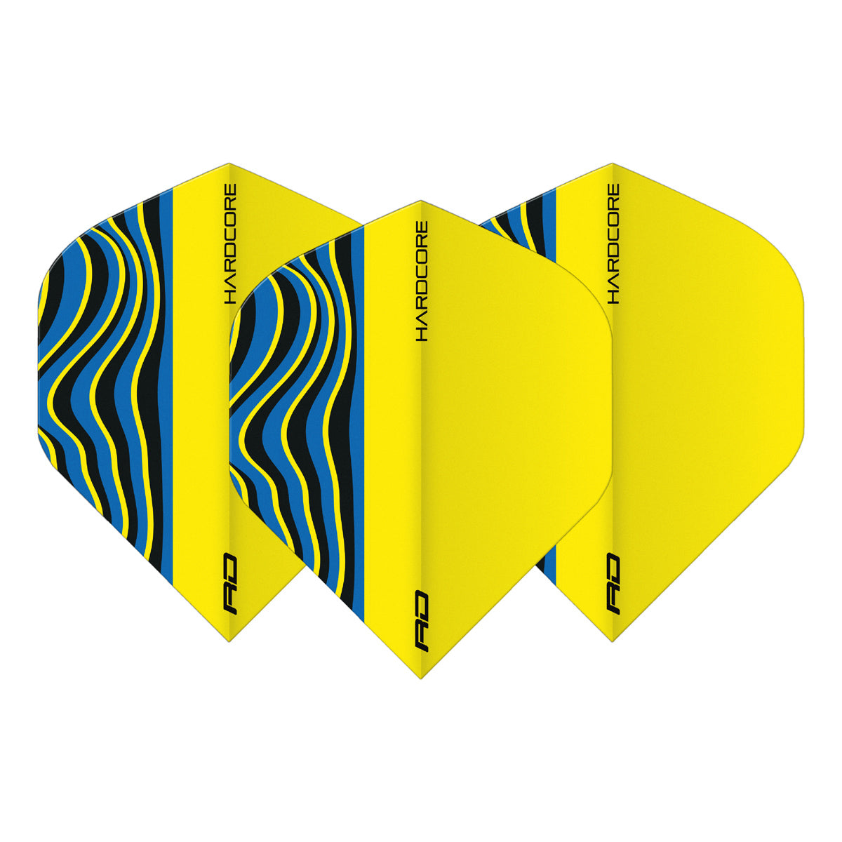 Hardcore Radical Yellow Wave Standard Dart Flights by Red Dragon