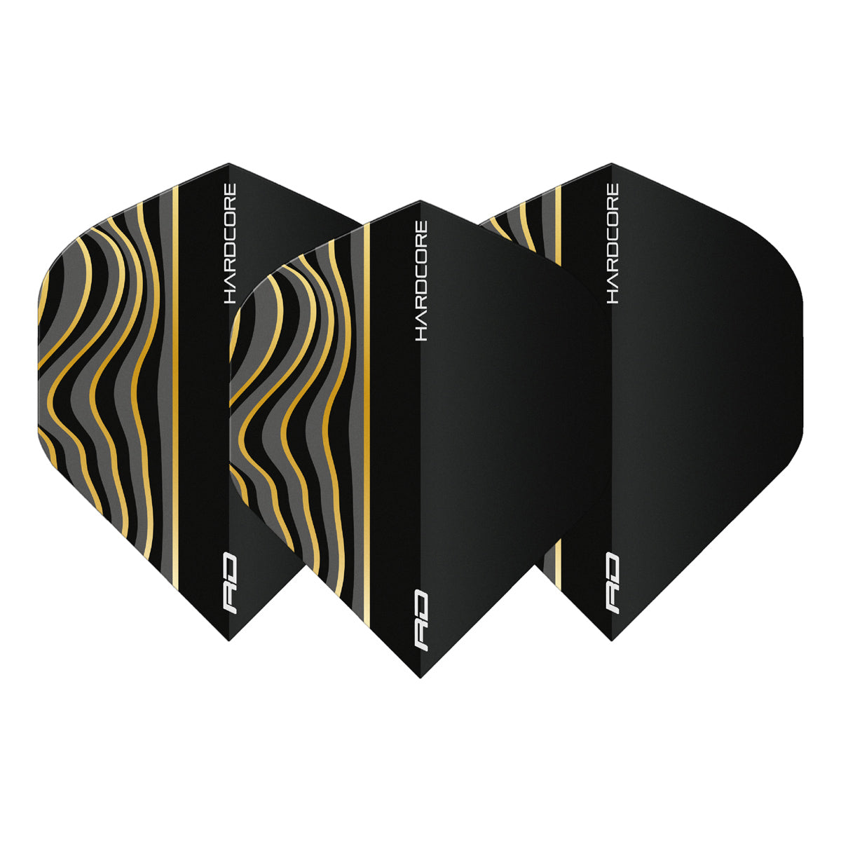 Hardcore Radical Black Wave Standard Dart Flights by Red Dragon