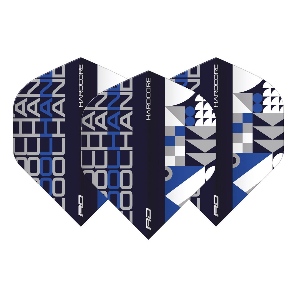 Hardcore Cool Hand Stack Black & Blue Standard Dart Flights by Red Dragon