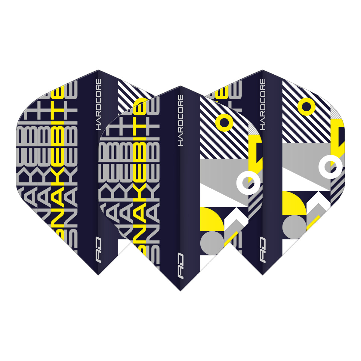 Hardcore Snakebite Stack Black & Yellow Standard Dart Flights by Red Dragon