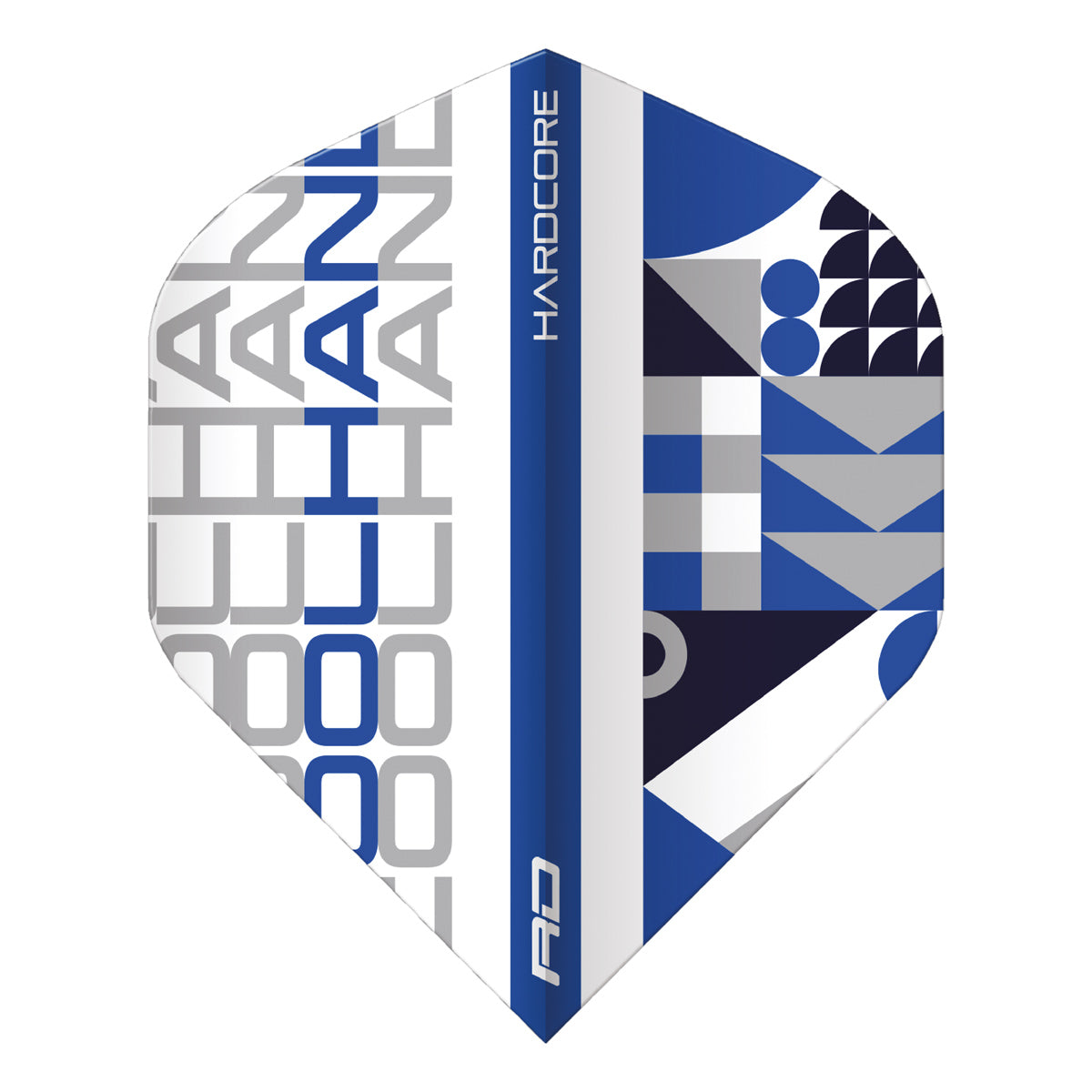 Hardcore Cool Hand Stack White & Blue Standard Dart Flights by Red Dragon