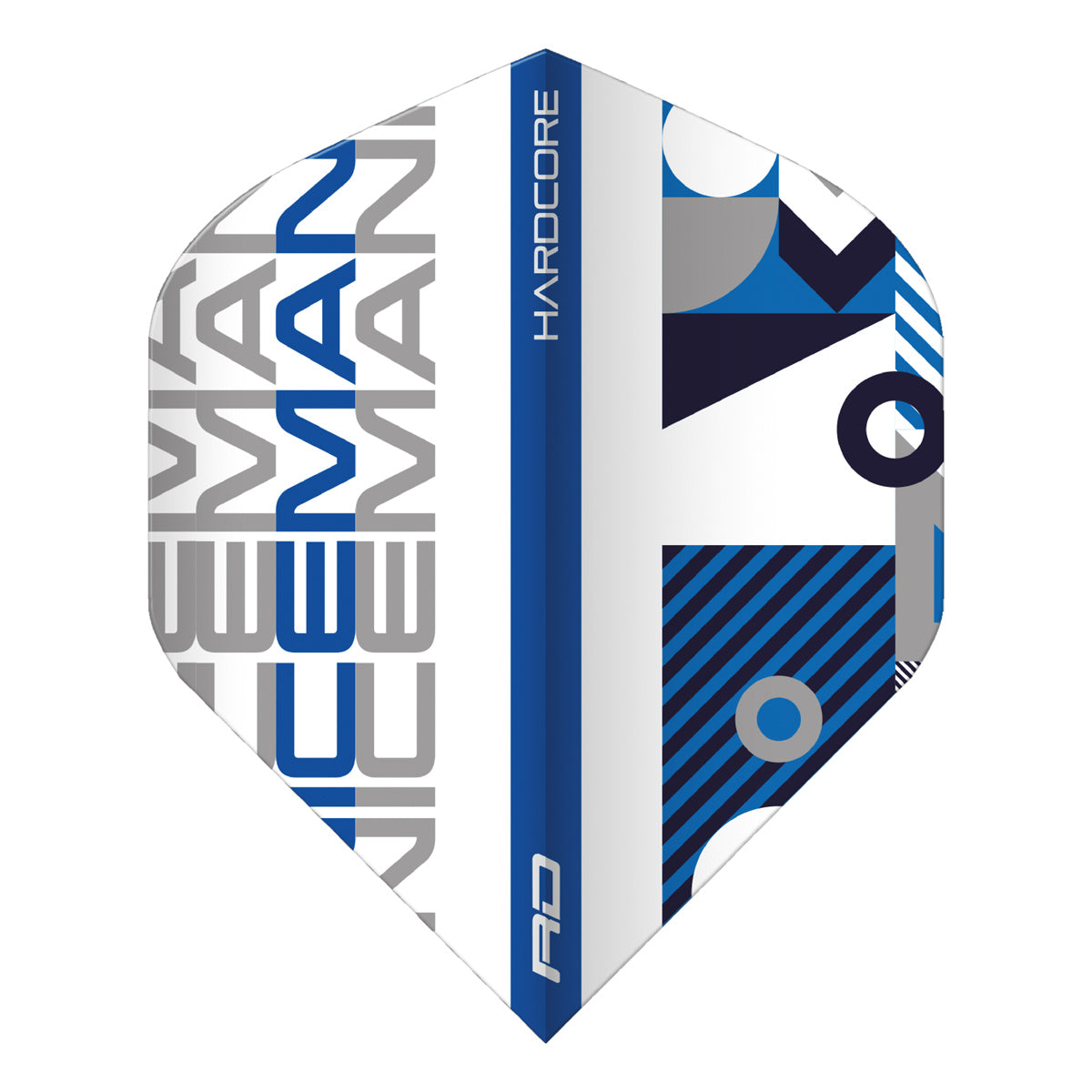 Hardcore Iceman Stack White & Blue Standard Dart Flights by Red Dragon