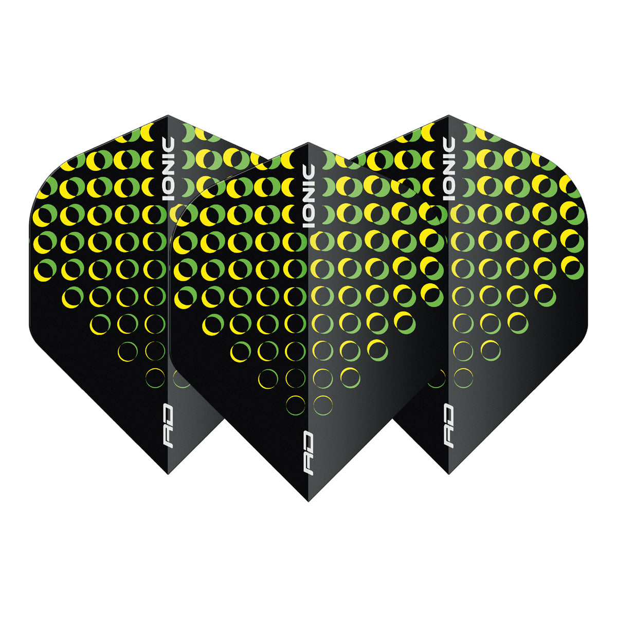 Hardcore Ionic Yellow Circles Standard Dart Flights by Red Dragon