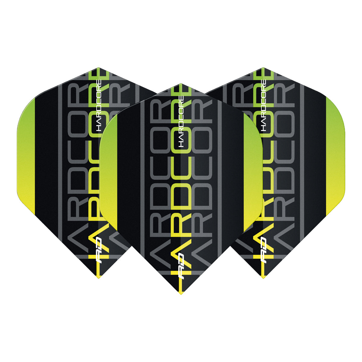 Hardcore XT Yellow Triple Standard Dart Flights by Red Dragon