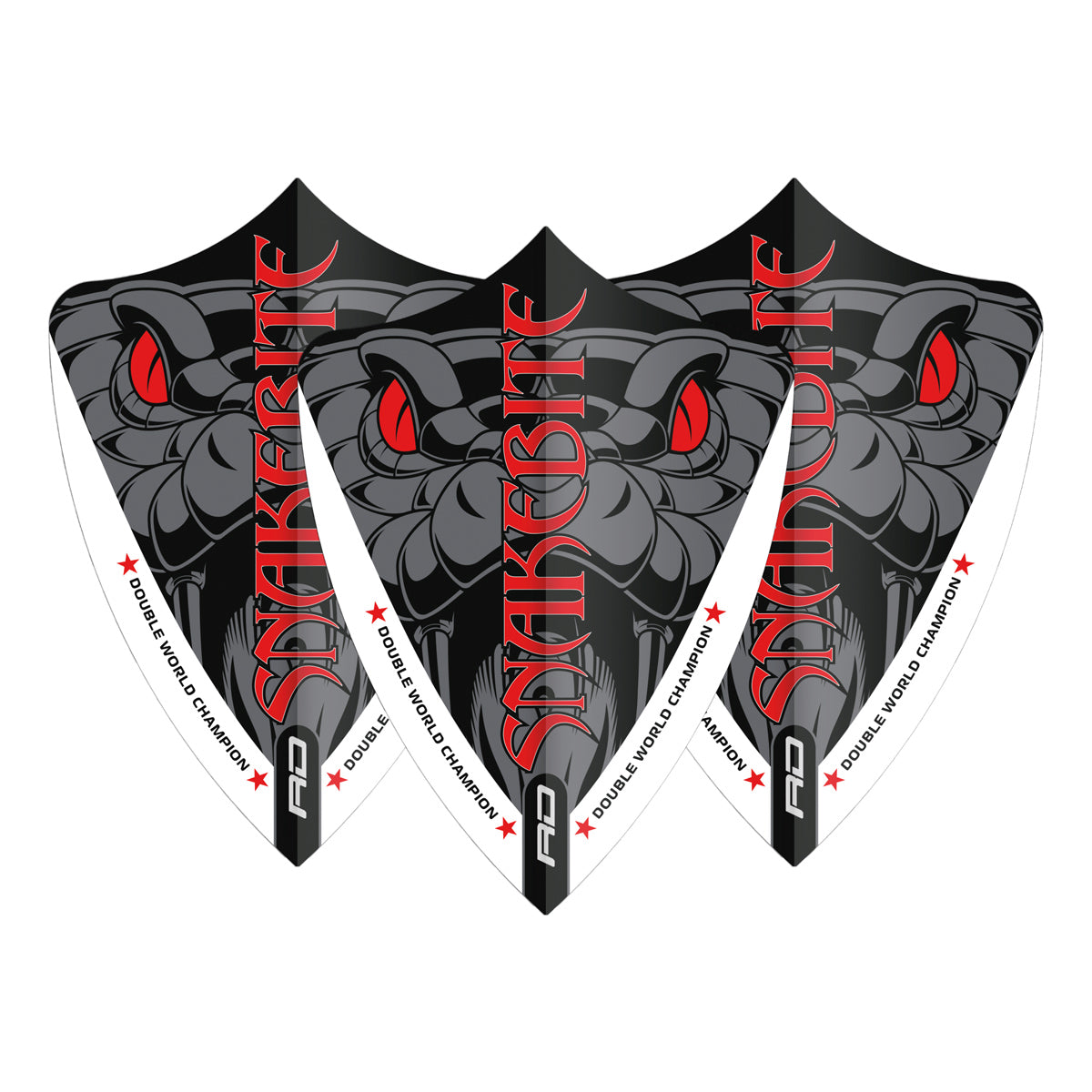 Hardcore Snakebite Double World Champion Red Eyes Freestyle Dart Flights by Red Dragon