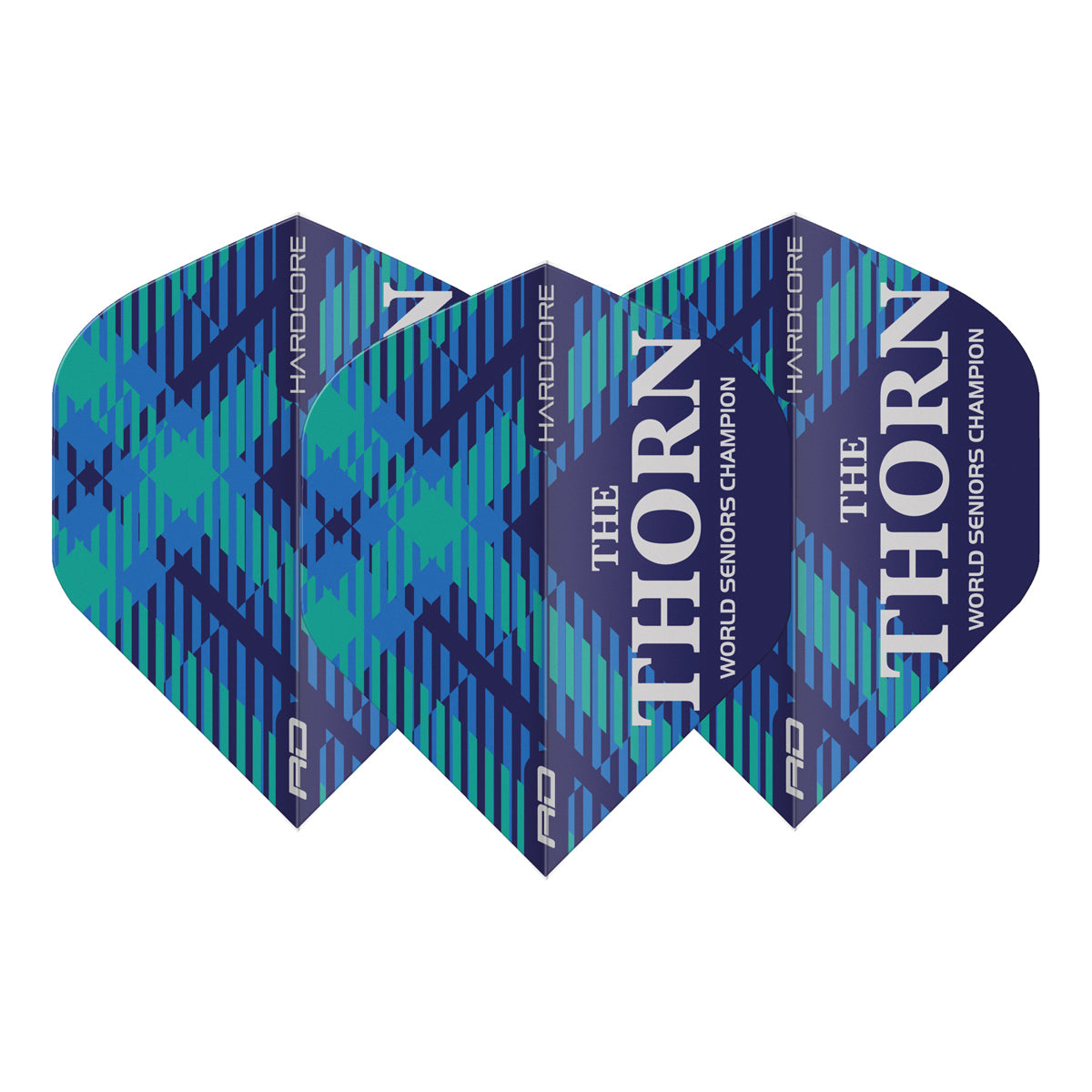 Hardcore Rob Thornton World Seniors Blue Standard Dart Flights by Red Dragon