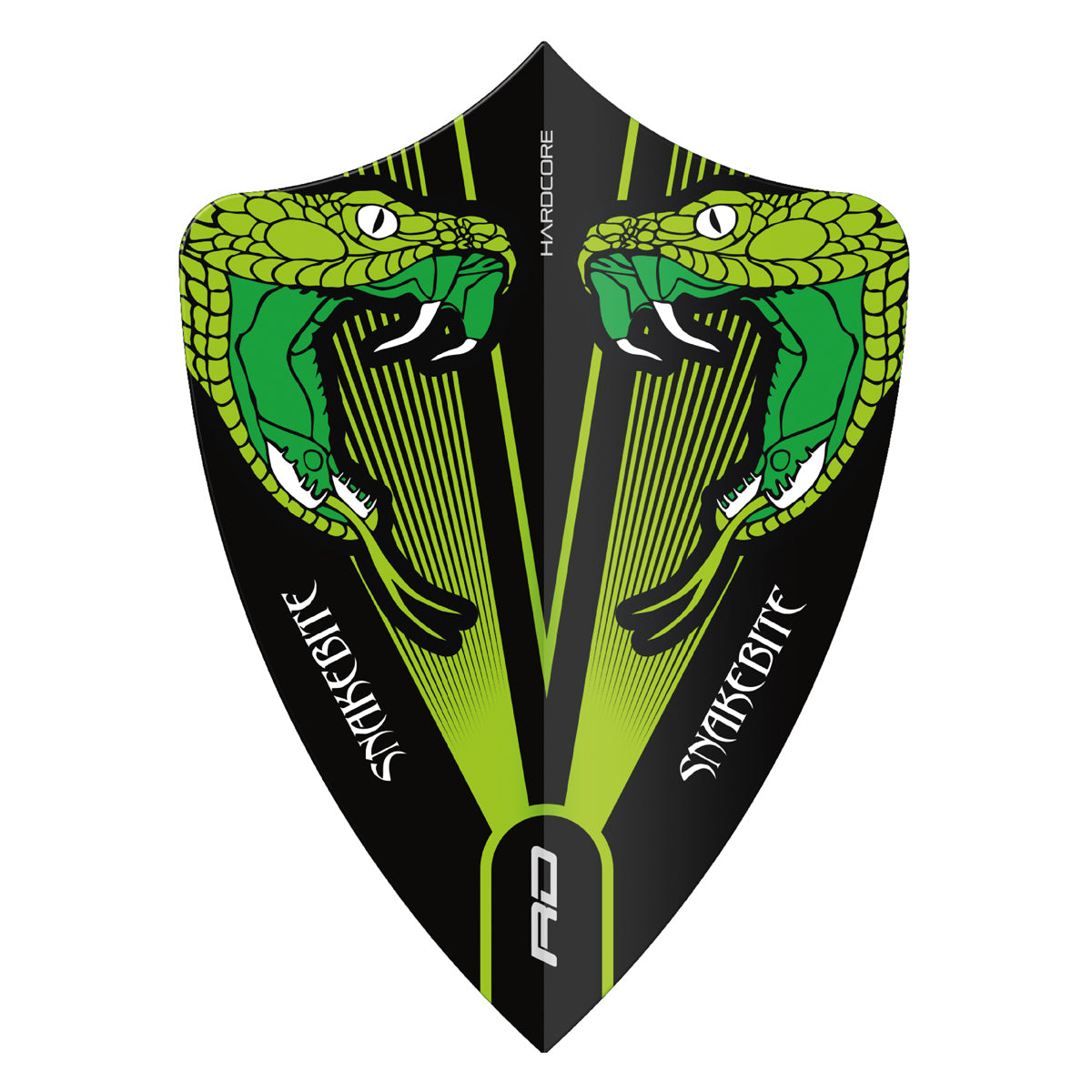 Hardcore Snakebite Green Transparent Freestyle Dart Flights by Red Dragon