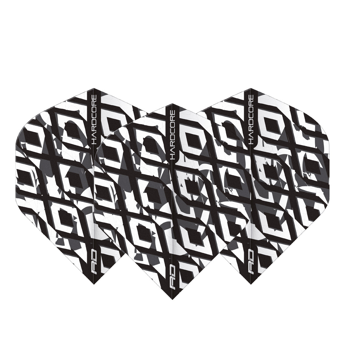 Hardcore Radical Black & White Standard Dart Flights by Red Dragon