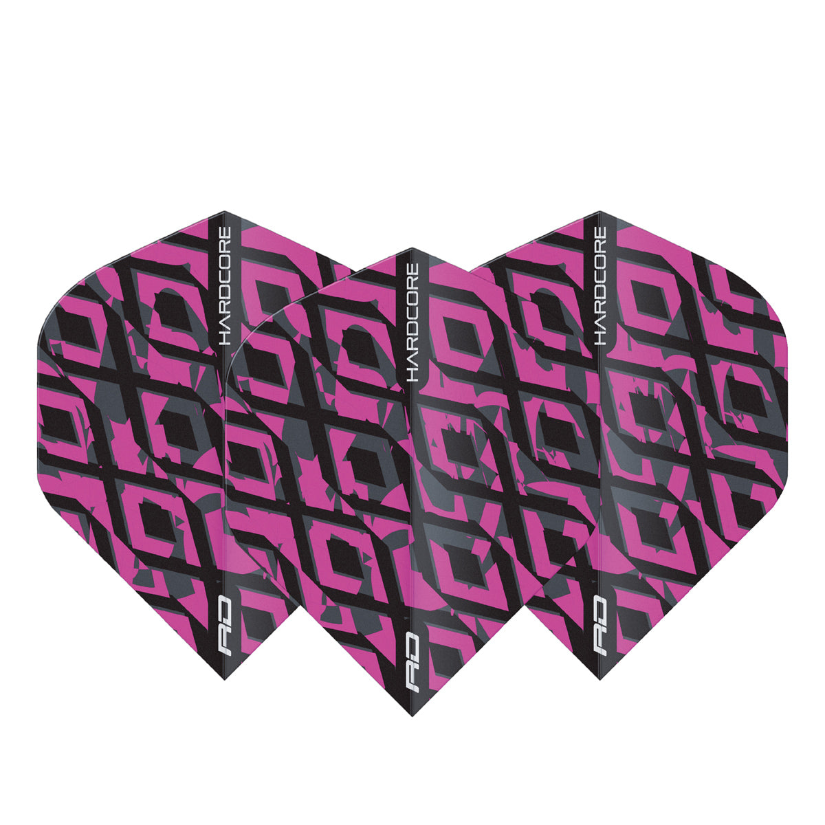 Hardcore Radical Black & Pink Squares Standard Dart Flights by Red Dragon