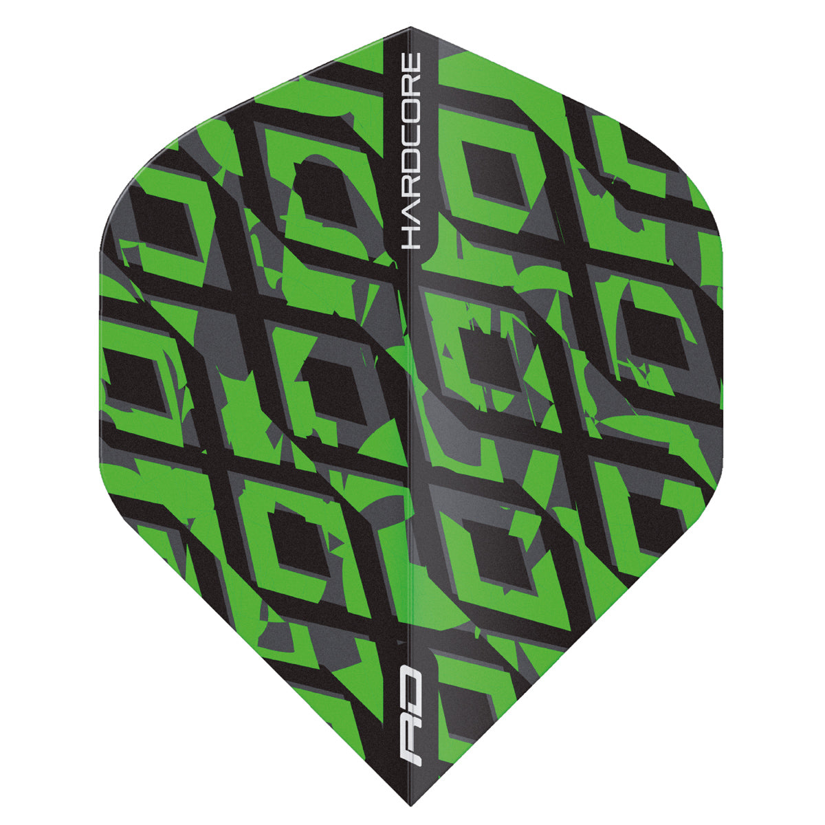 Hardcore Radical Black & Green Squares Standard Dart Flights by Red Dragon