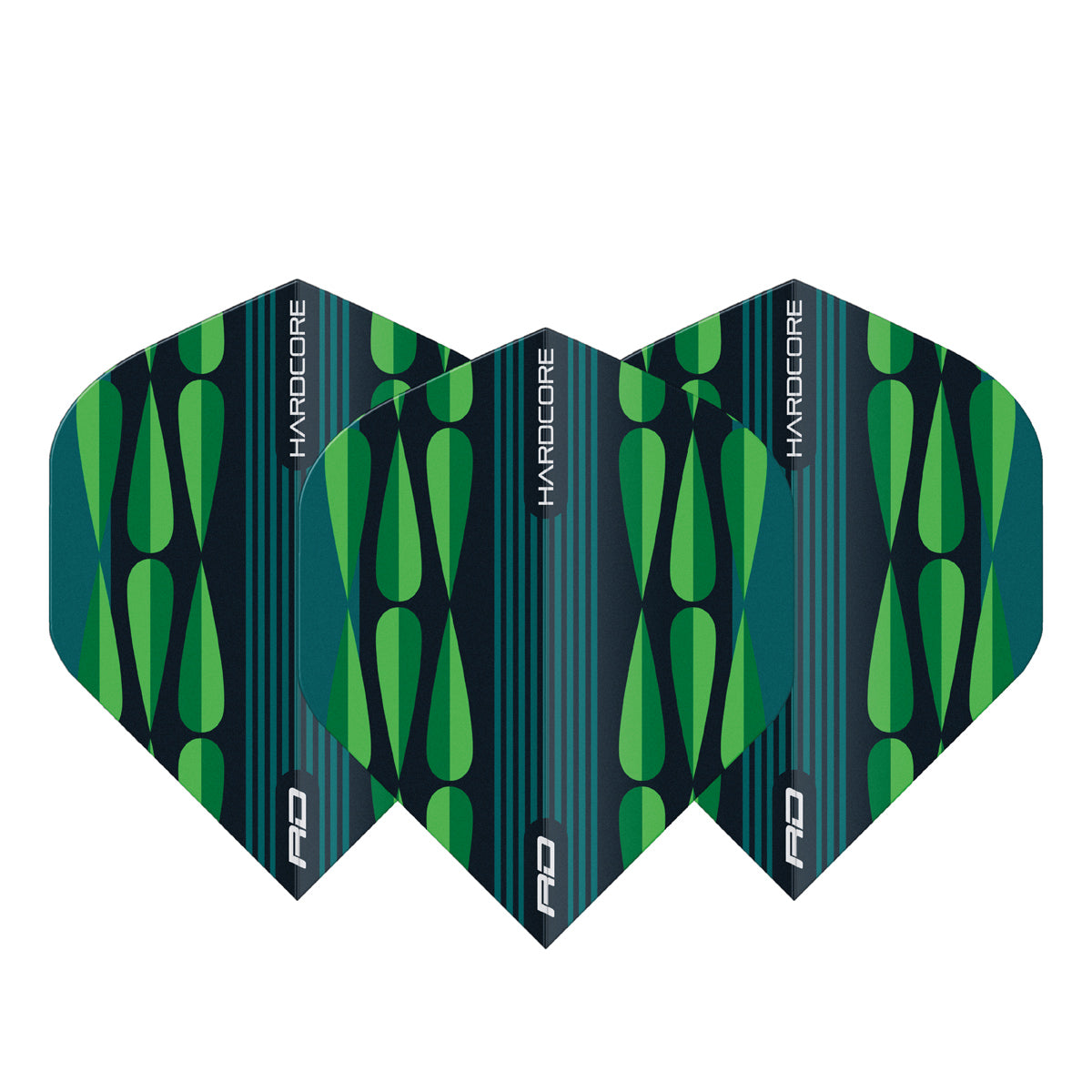 Hardcore Radical Green Teardrop Standard Dart Flights by Red Dragon
